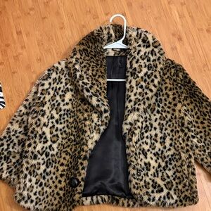 Chic Leopard Print Teddy Jacket